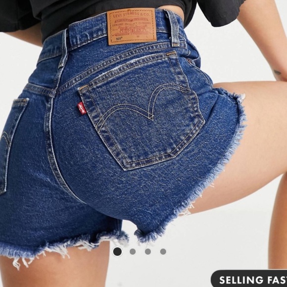 Levi's Pants - Levi’s 501 original high rise denim shorts dark wash